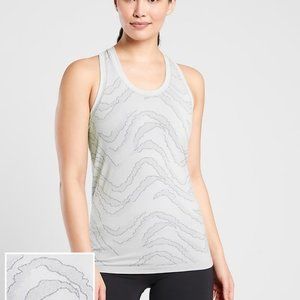 Athleta Momentum Racerback Tank White Swirl, Medium